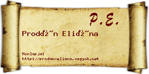 Prodán Eliána névjegykártya